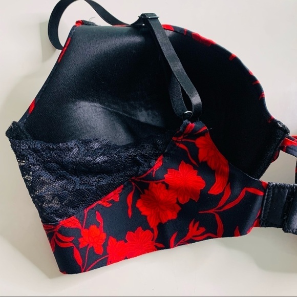 Adrienne Vittadini studio sexy lace red rose bra black 36C - Picture 5 of 7